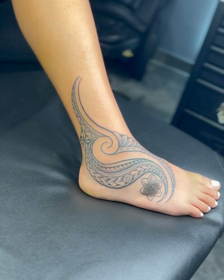 Floral Ankle Tongan tattoo