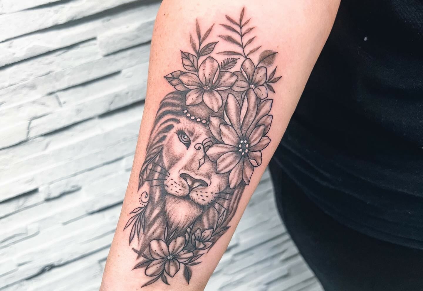 lion half female tattoo for armTikTok Search