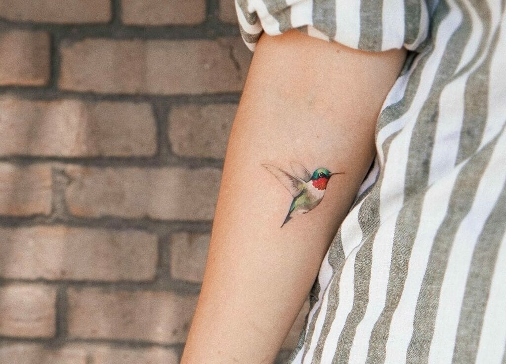 Minimalist Hummingbird Tattoo