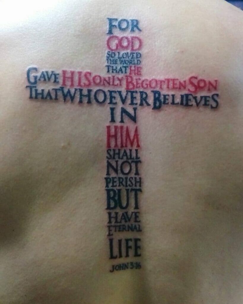 Cross John 3:16 Tattoo