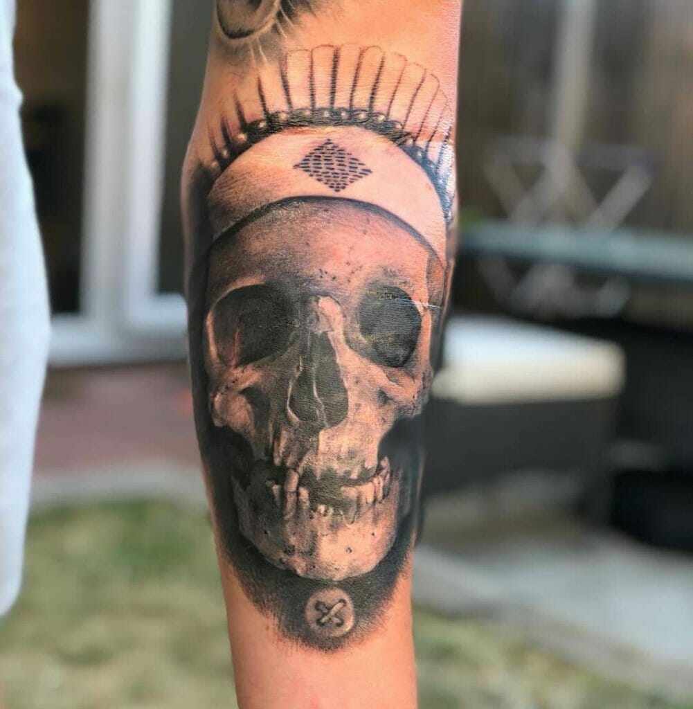 Native American Skull Head Tattoo