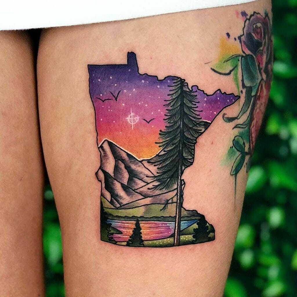 Colorful Lake Tattoo