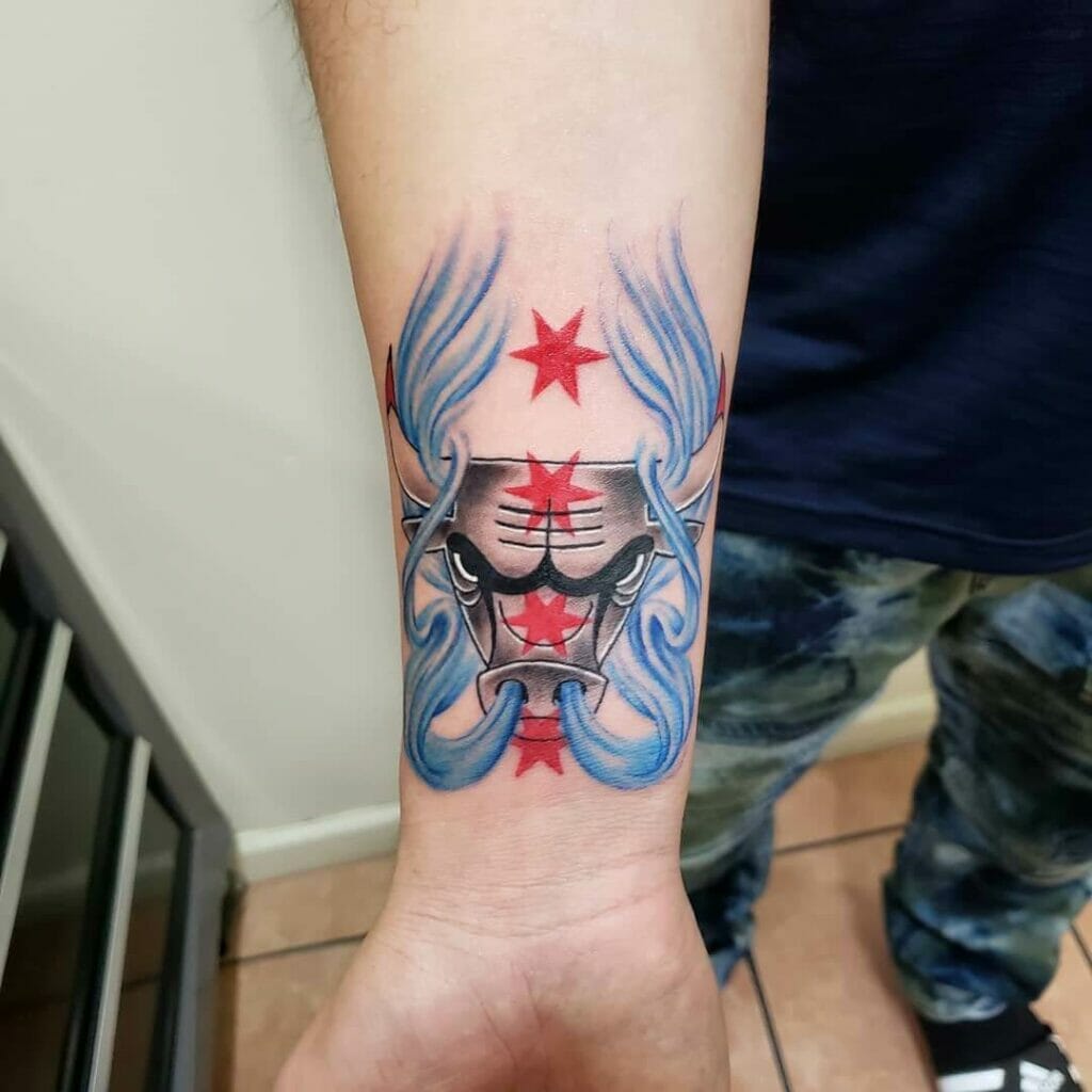 Chicago Flag Tattoo With Chicago Bulls