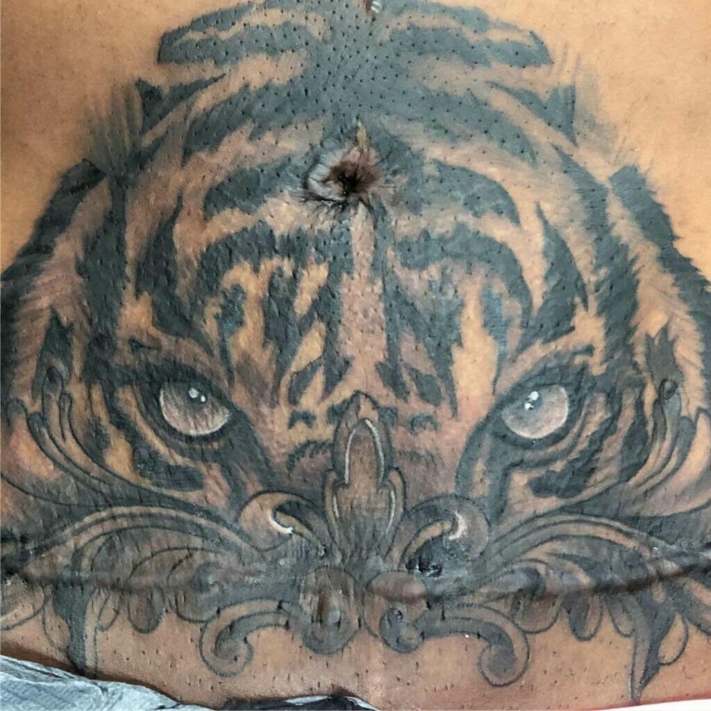 Tiger Tummy Tuck Tattoo