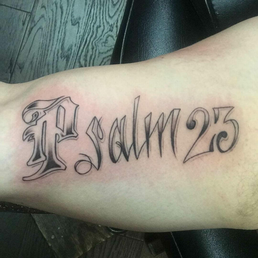Simple Psalm 23 Tattoo