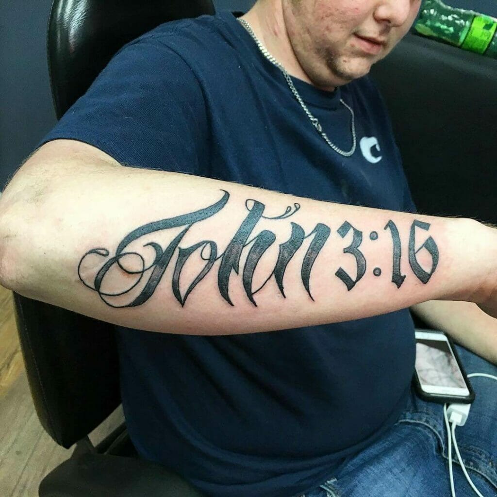 Gothic John 3:16 Tattoo
