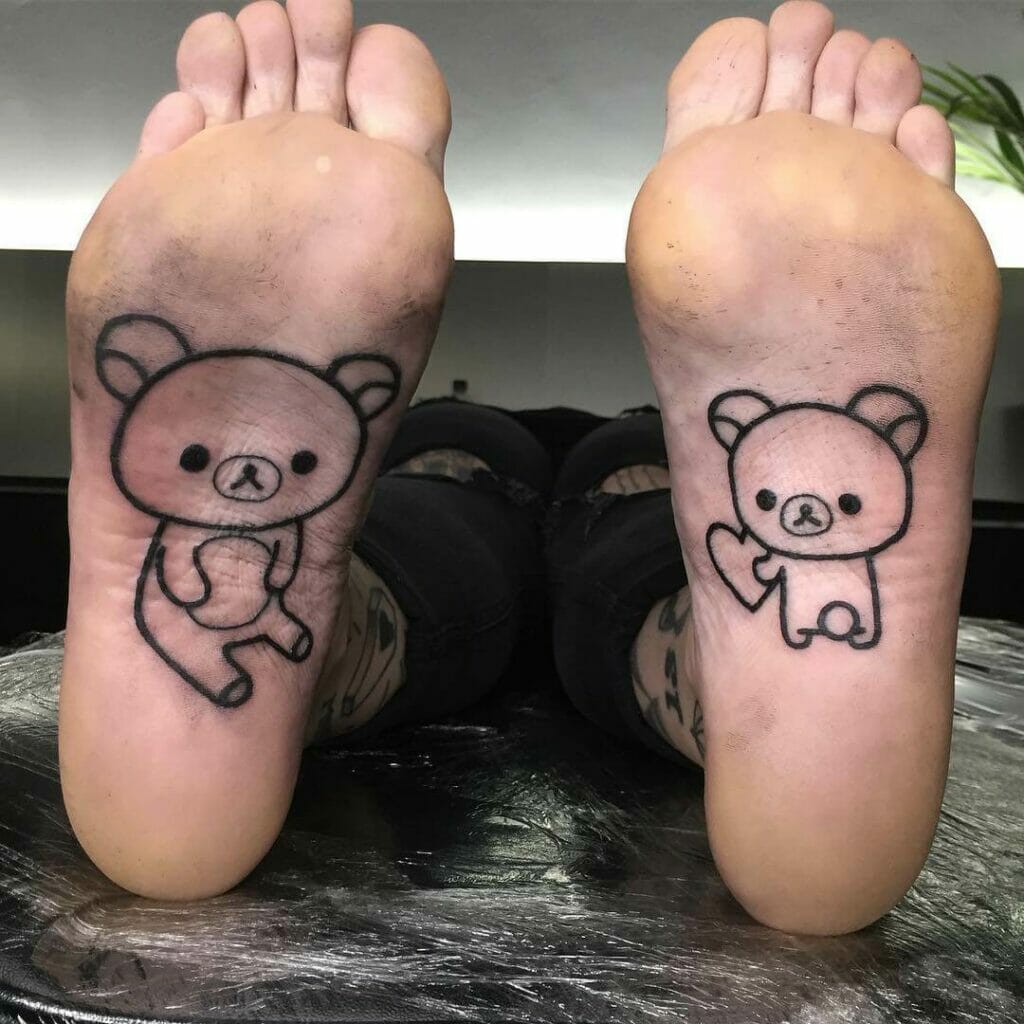 Adorable Teddy Bear Feet Tattoo