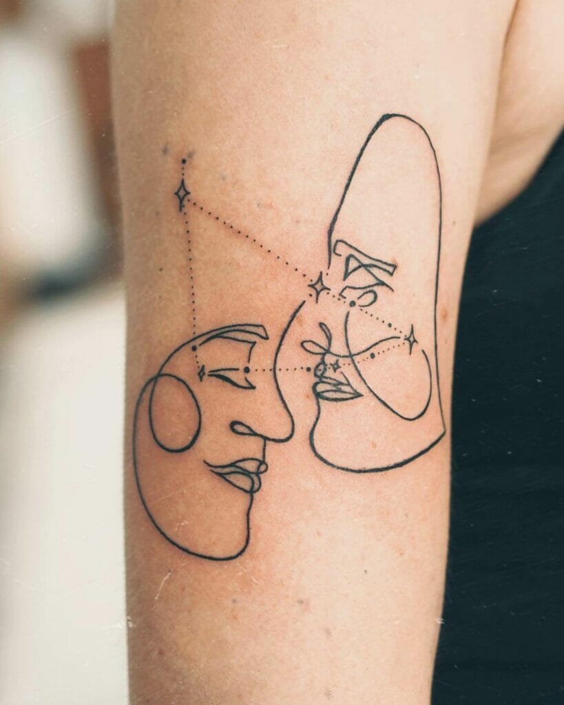 2 Face Constellation Tattoo