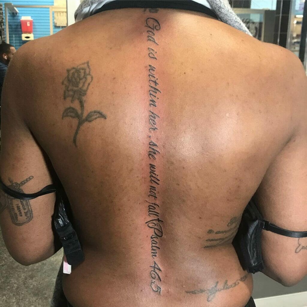 Psalm 46 5 Tattoo At The Back Of The Body