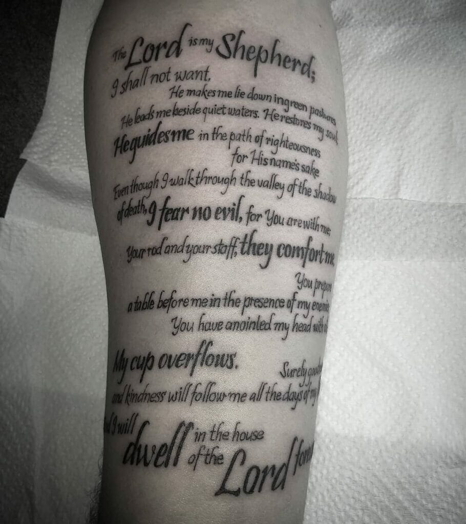 Psalm 23:4 Sleeve tattoo