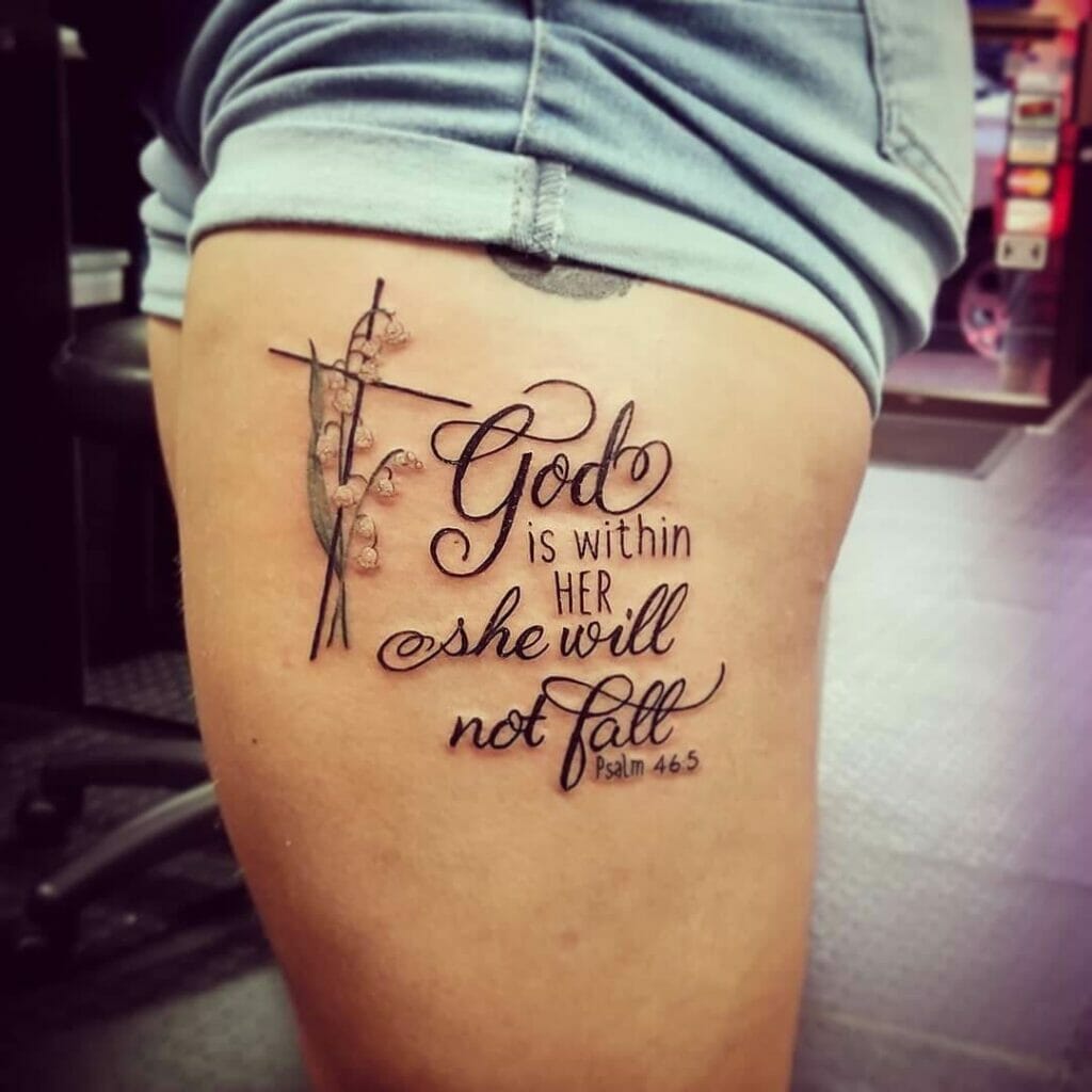 Psalm 46 5 Tattoo On The Thigh