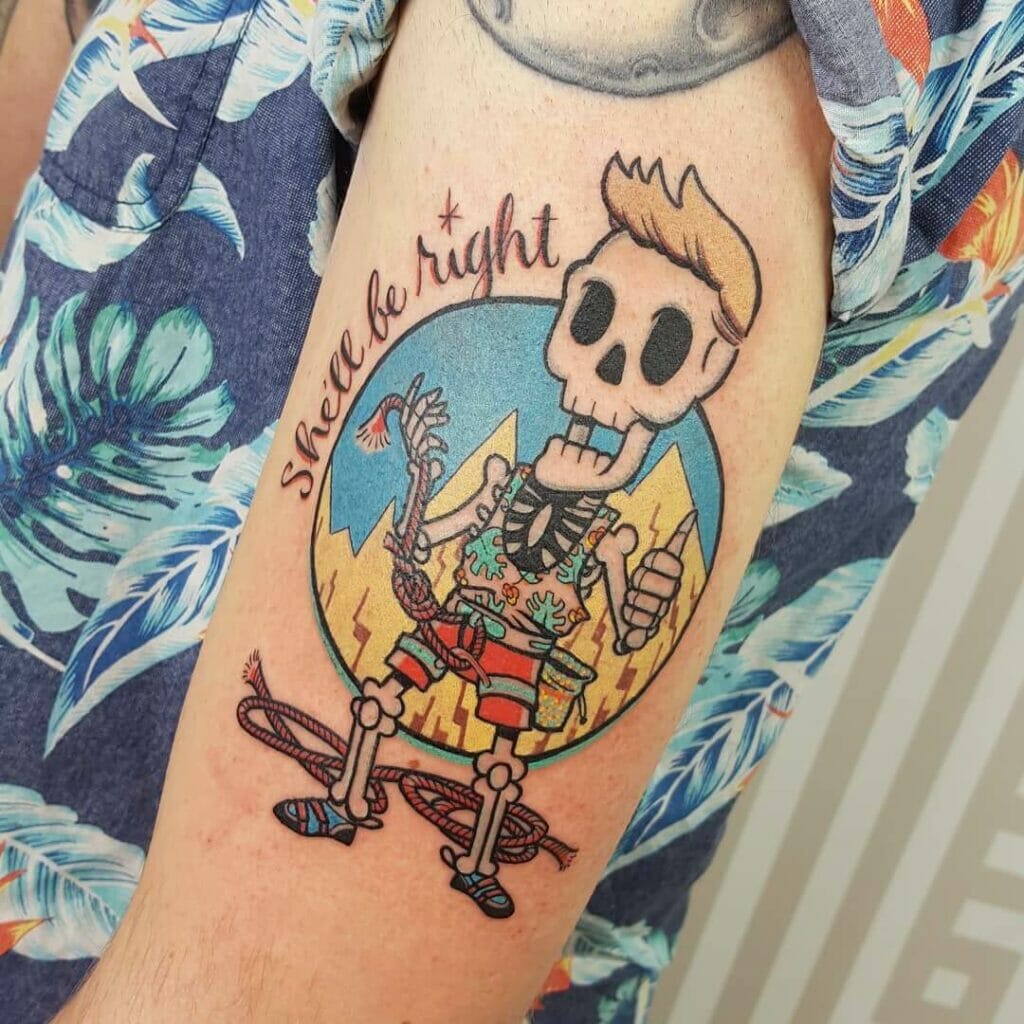 The Funky Skeleton And The Rock Climbing Tattoos