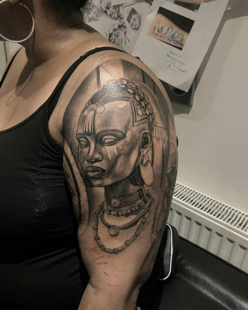 African Tattoos With Guardian Angel