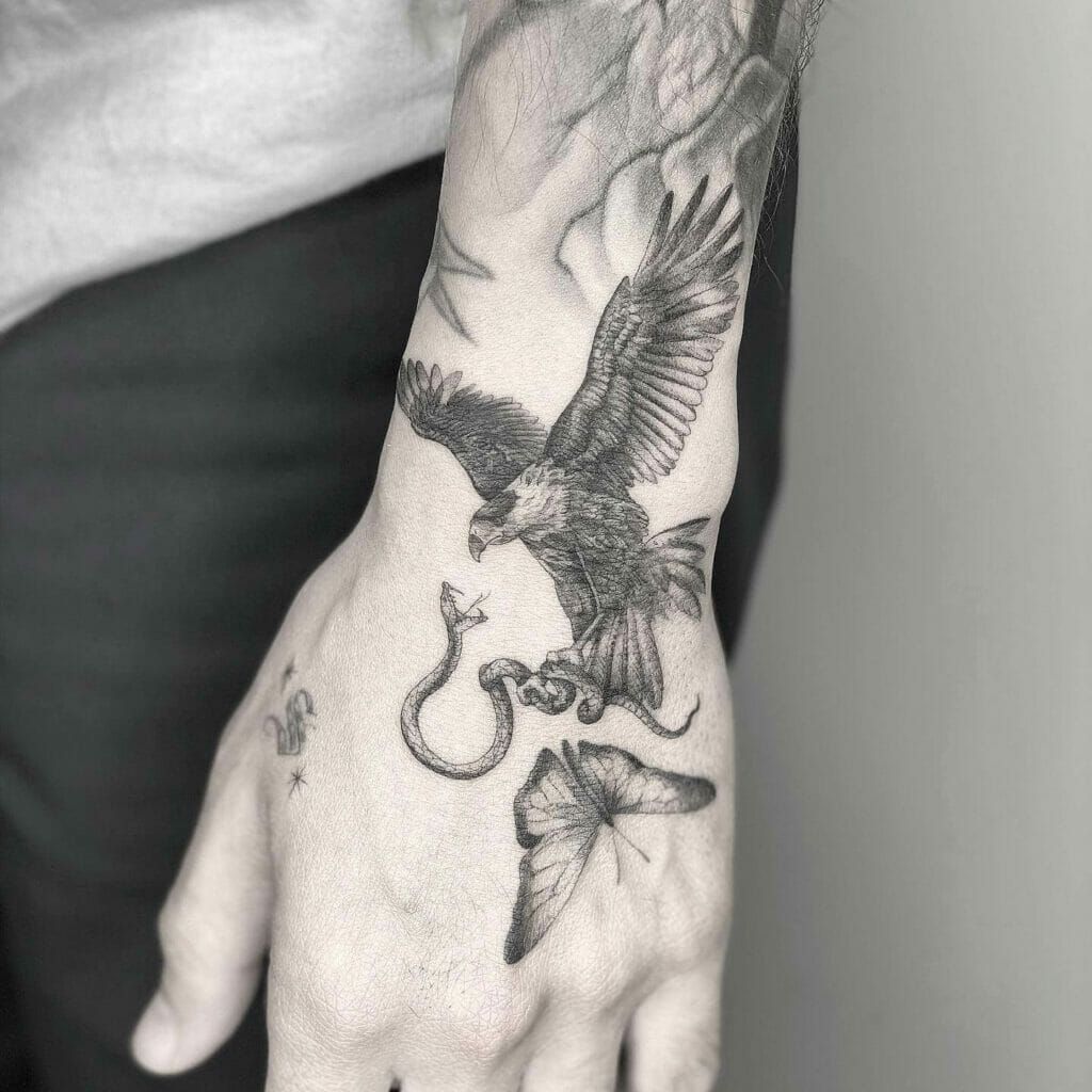 Mexican Eagle and Snake Tattoo