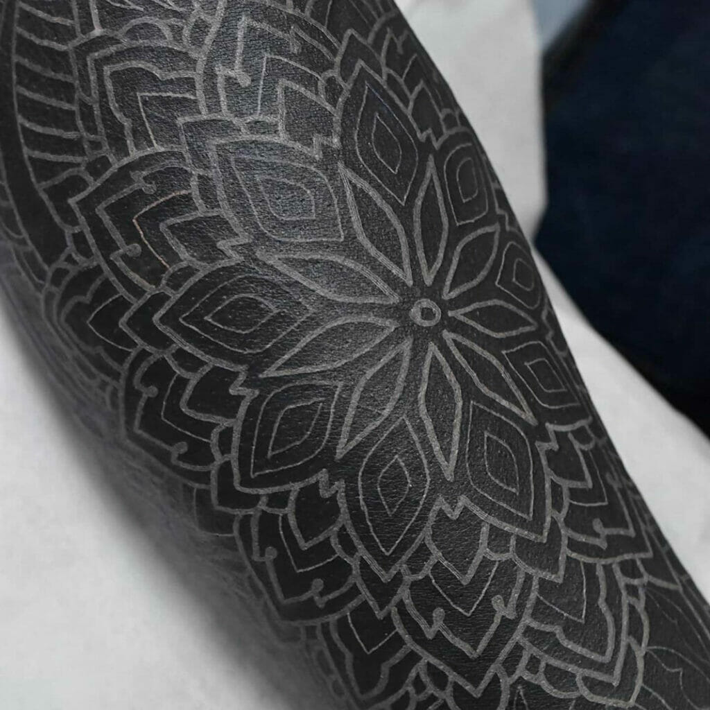 Forearm Geometric Blackout Tattoo