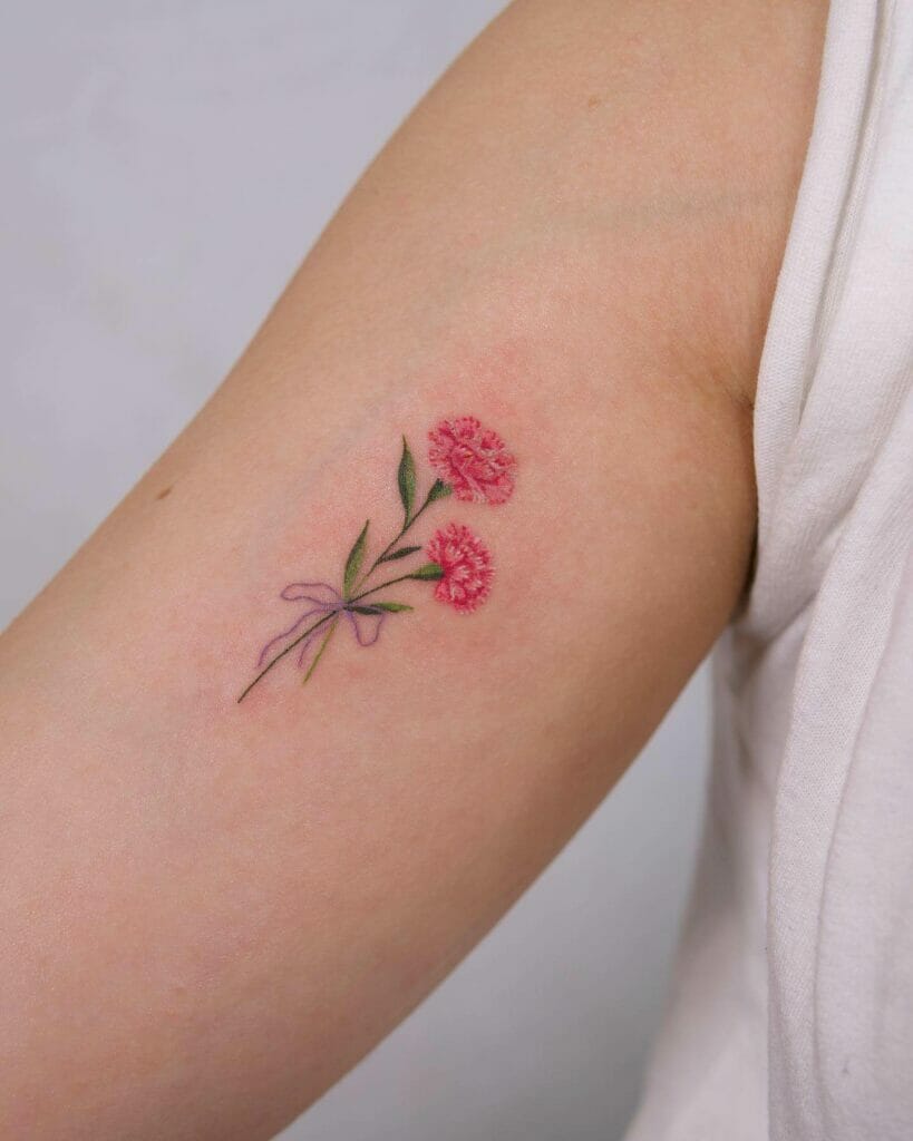 Beautiful Pink Carnations Tattoo