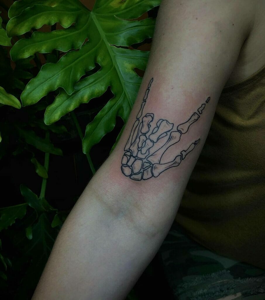 Skeleton Hand I Love You Asl Tattoo
