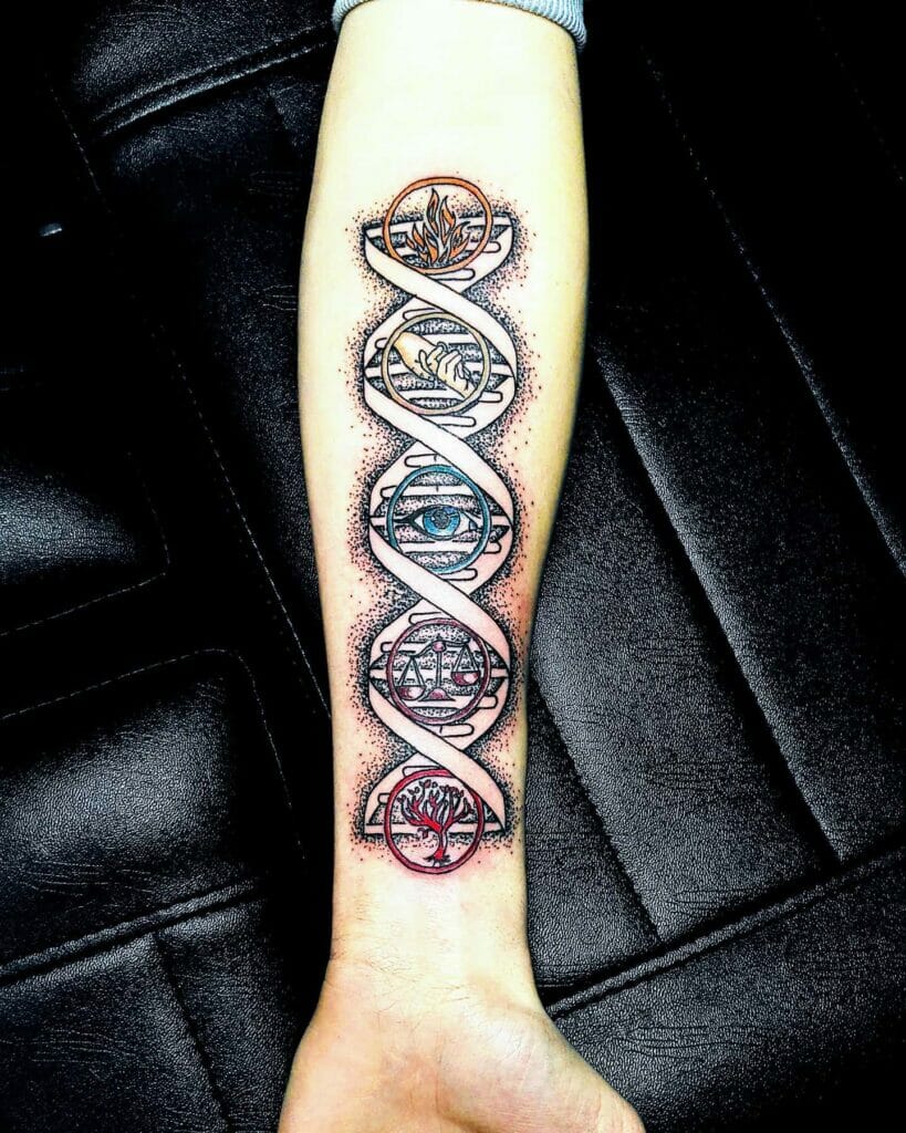 DNA Shaped Divergent Tattoo