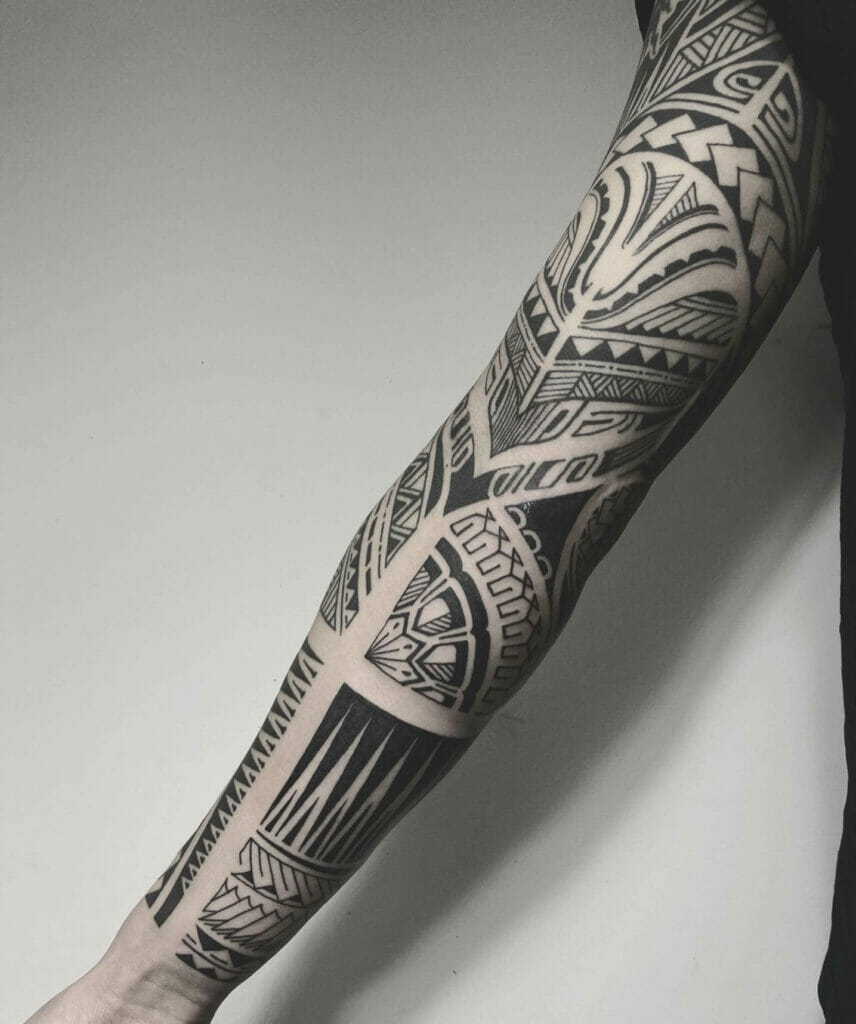 Maori Tribal Cross Tattoo