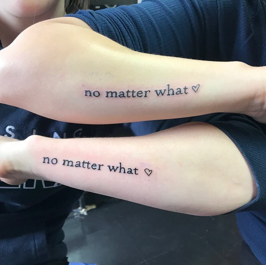 No Matter What Couple Tattoo Ideas