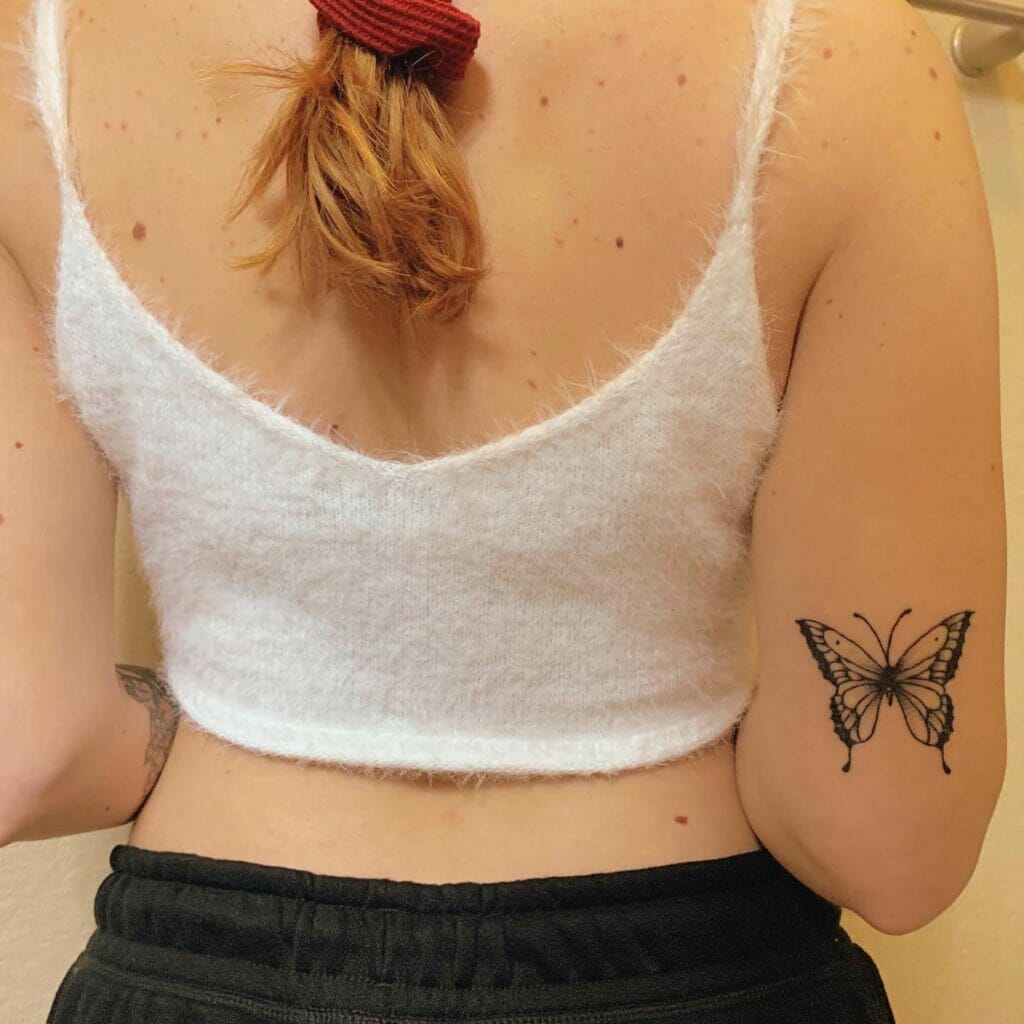 Butterfly Back Arm Tattoo Women