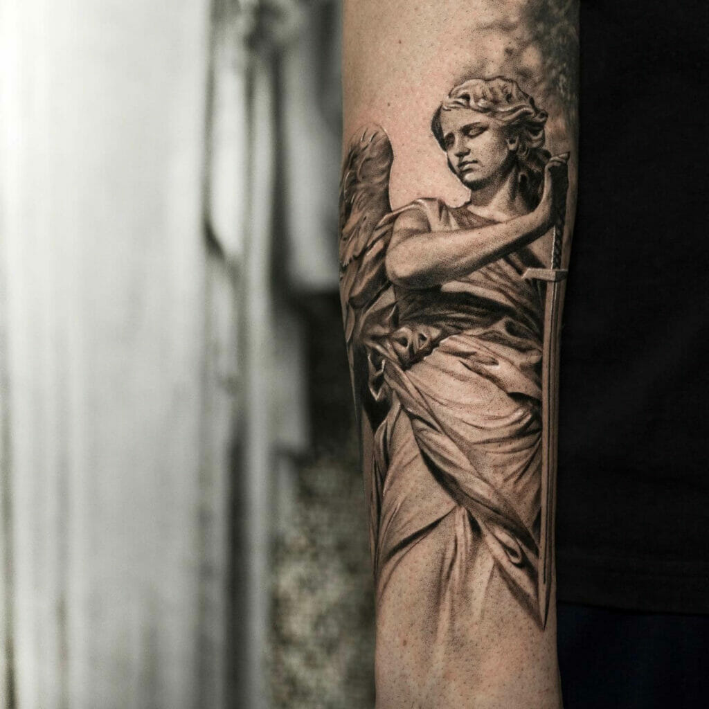 Archangel Half Sleeve Tattoo