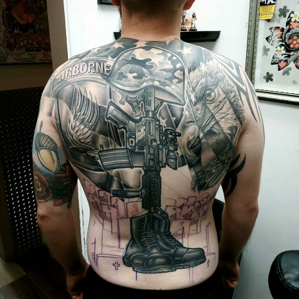 Airborne Tattoo At The Back Of The Body