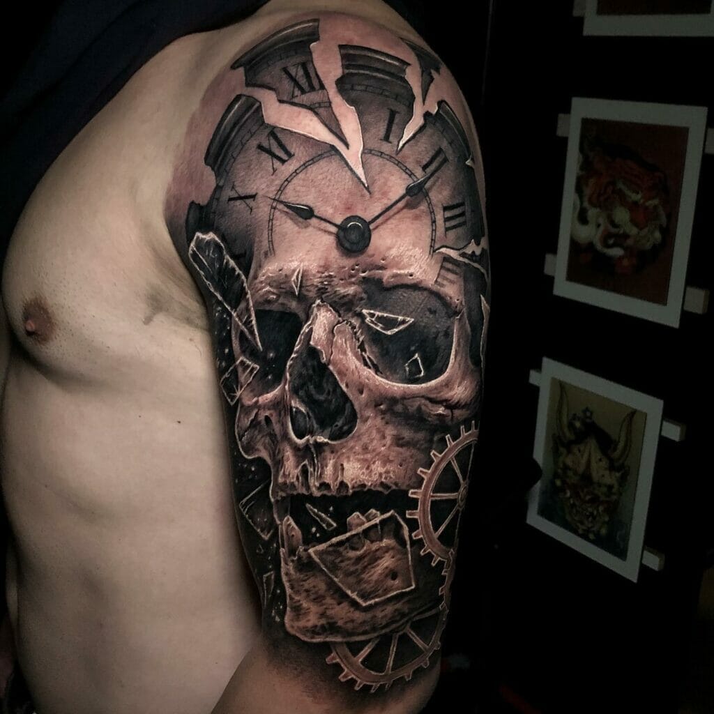Angel Skull Tattoo On Arm