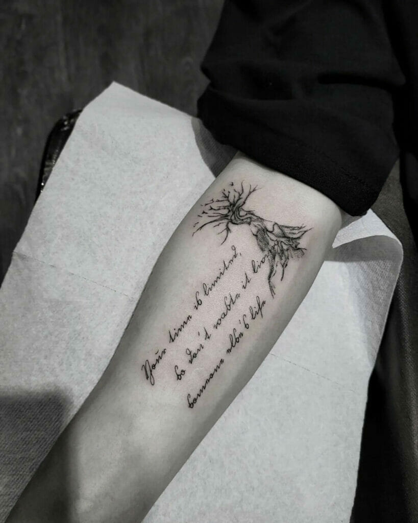 Quote Half Sleeve Forearm Tattoo