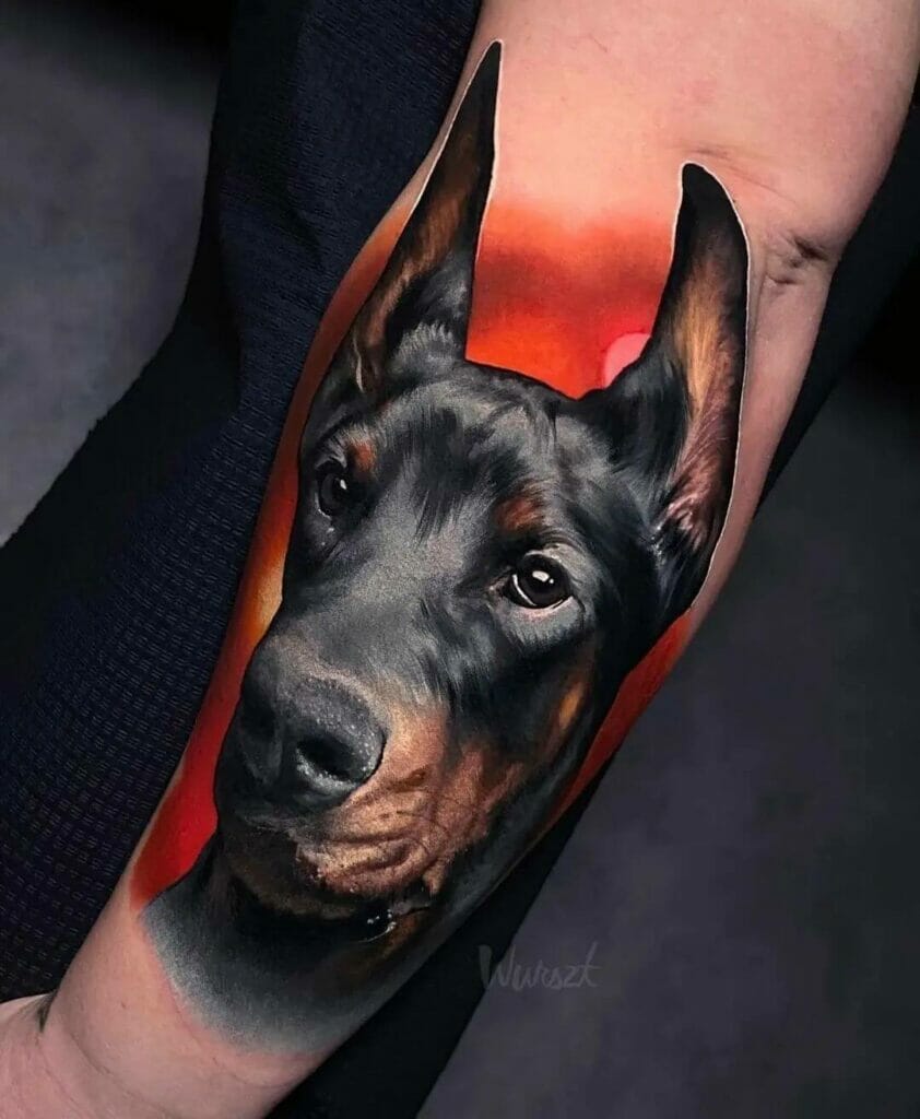 Realistic Doberman Tattoo