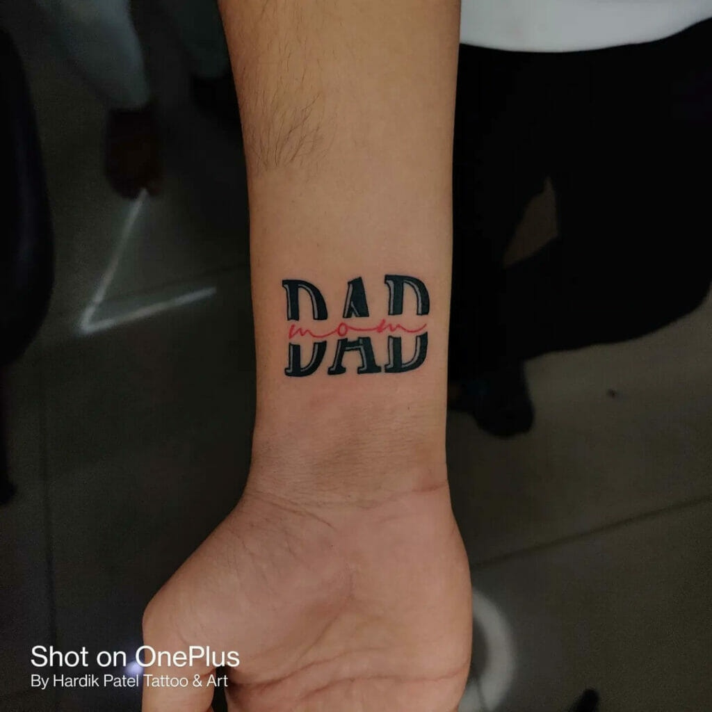 Classy Mom And dad Tattoo Designs For Wrists