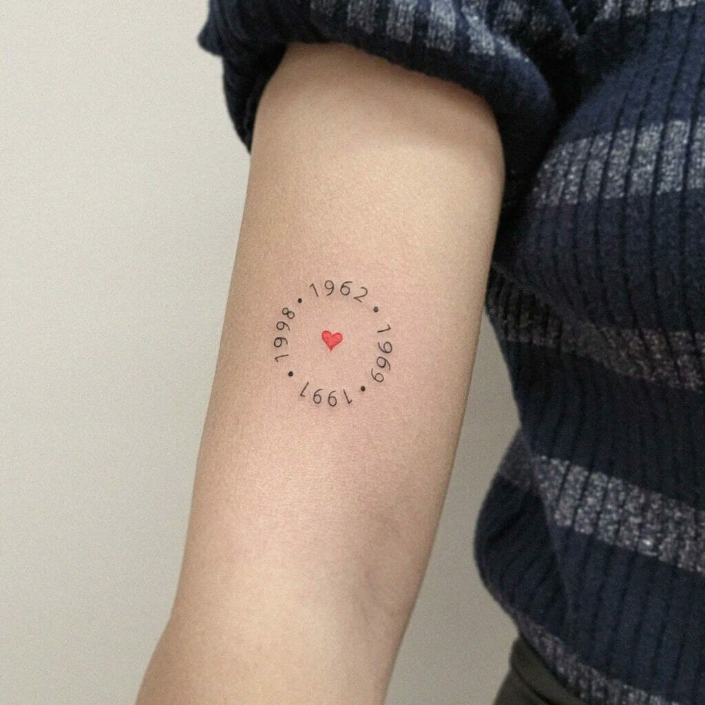 Minimalist Black Ink and Red Ink Tattoos