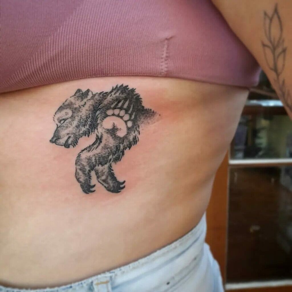Feminine Bear Paw Tattoo