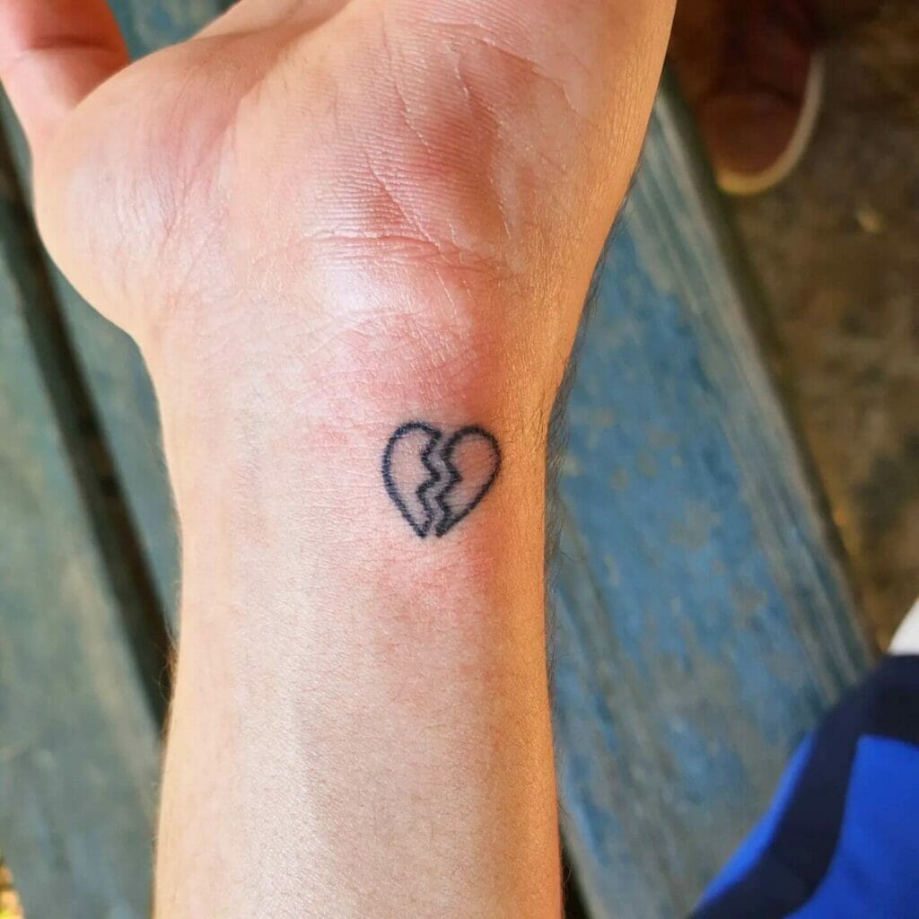 Minimalist Broken Heart Tattoo Designs