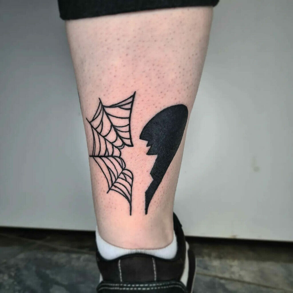 Spider Web Broken Heart Tattoos