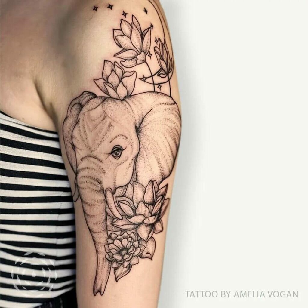 Elephant Wildlife Tattoo Sleeve