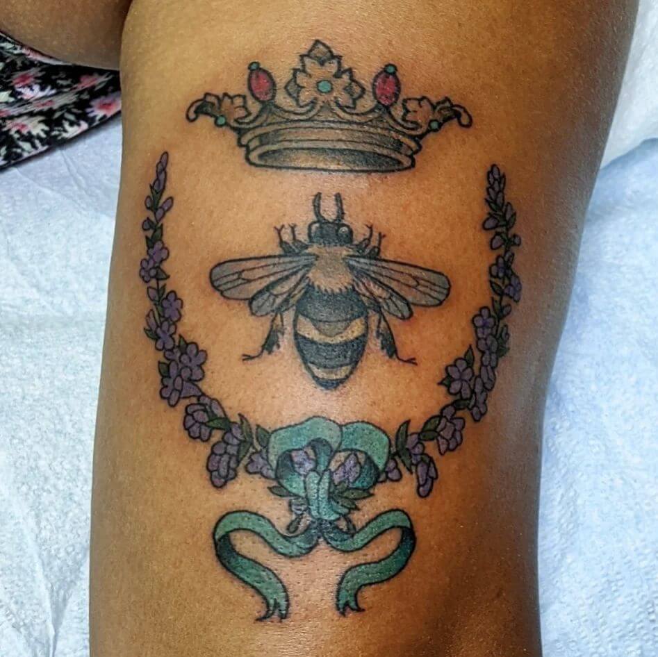 Queen-Bee Crown Tattoo