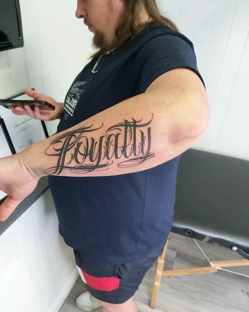 Side Arm Loyalty Tattoo Design