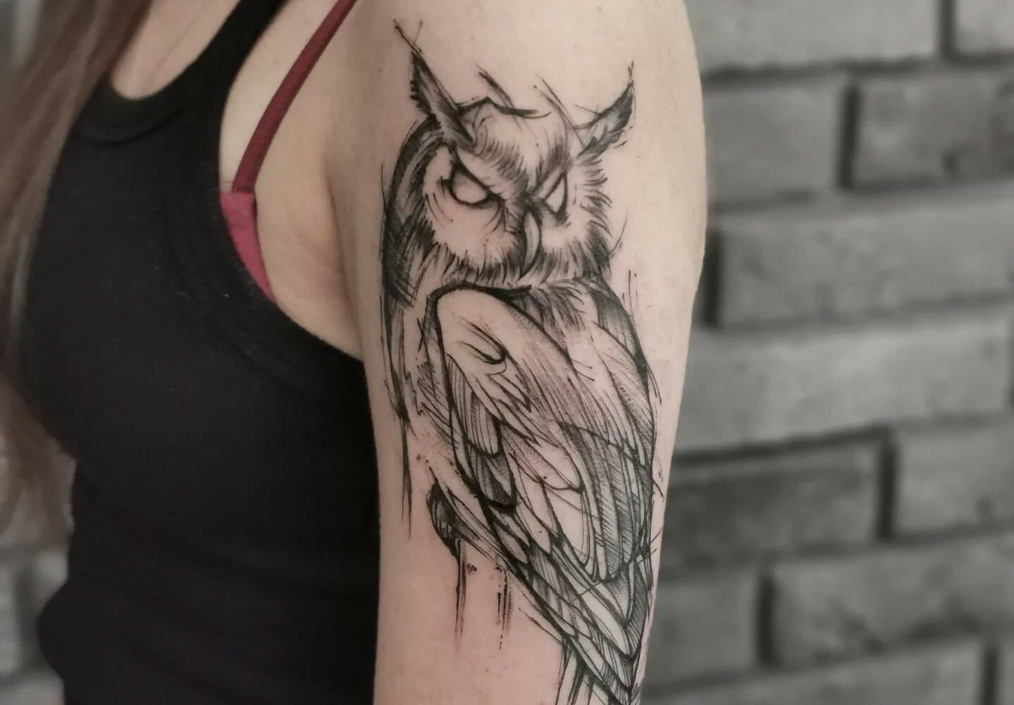 Premium Vector  Owl tattoo in black white wpolynesian designs
