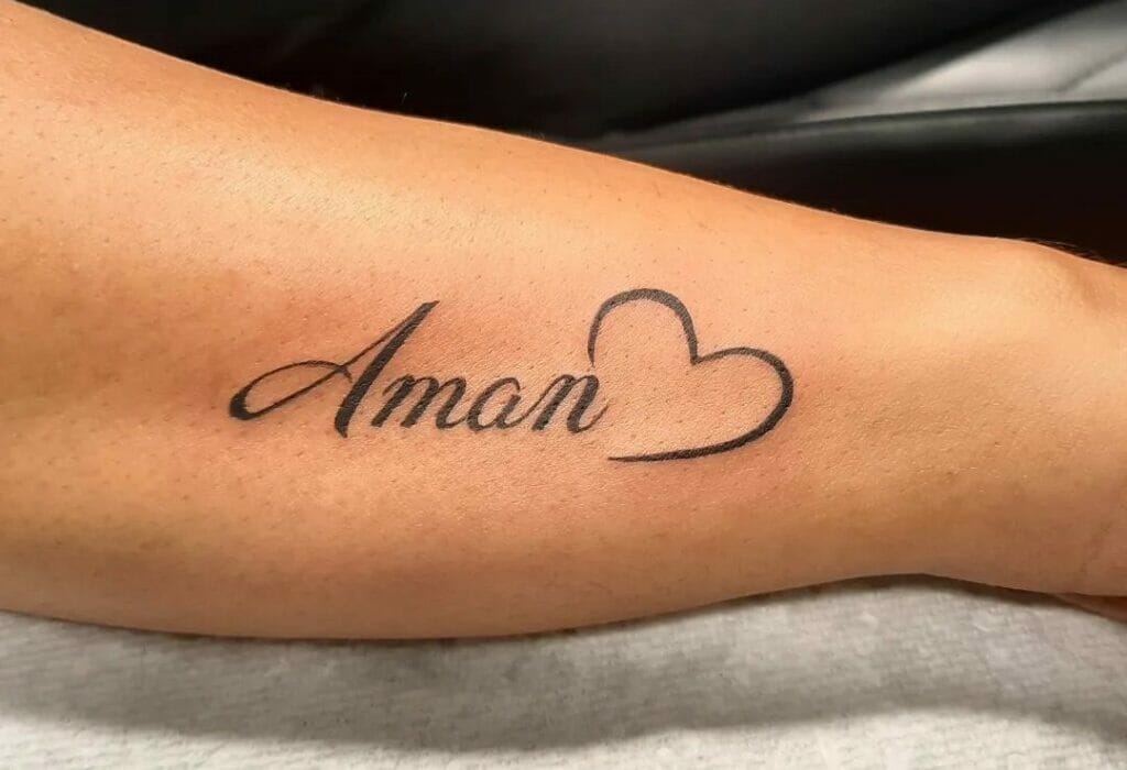Aman Name tattoo #tattoos #nametattoodesign #tattooink #viralvideo  #tattooart #couplegoals #inked - YouTube