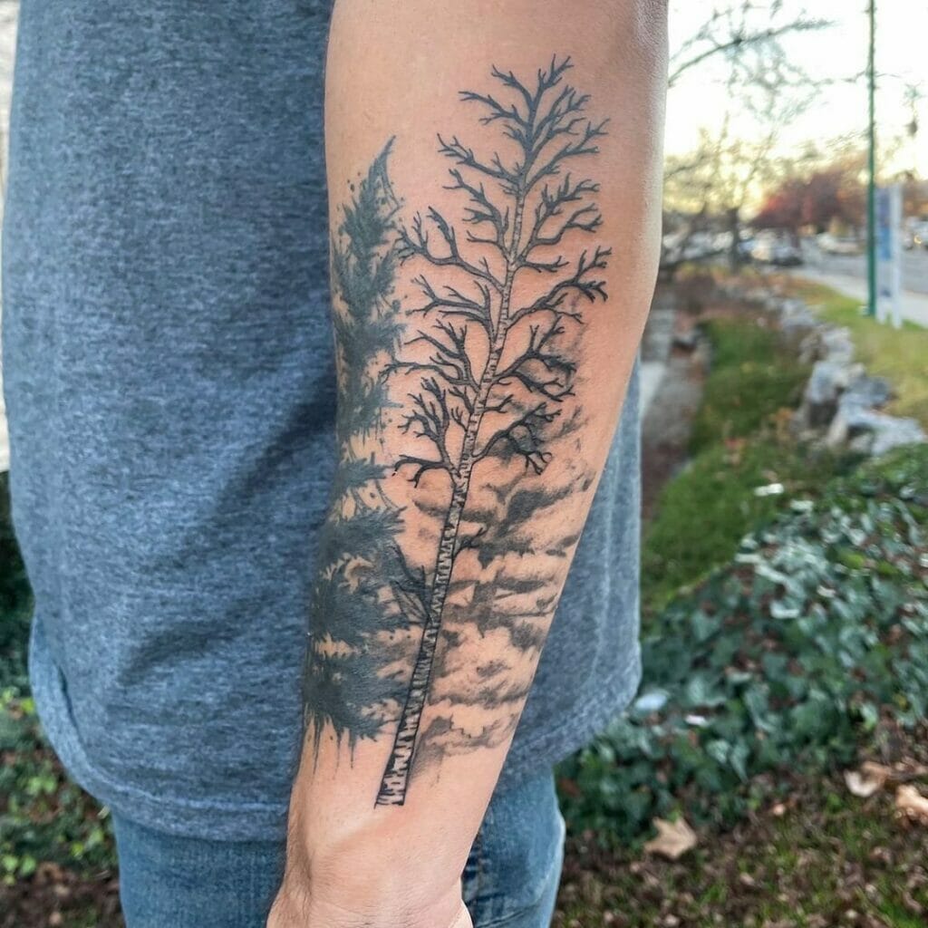 Aspen Tree Sleeve Tattoo