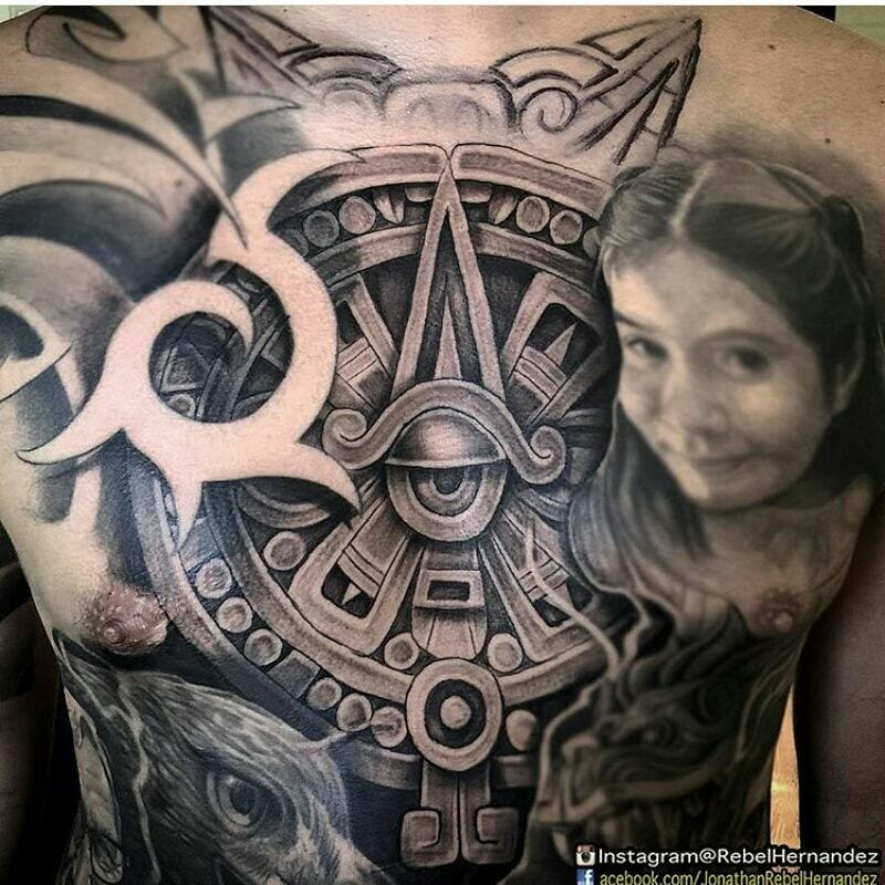 Aztec Chest Tattoo