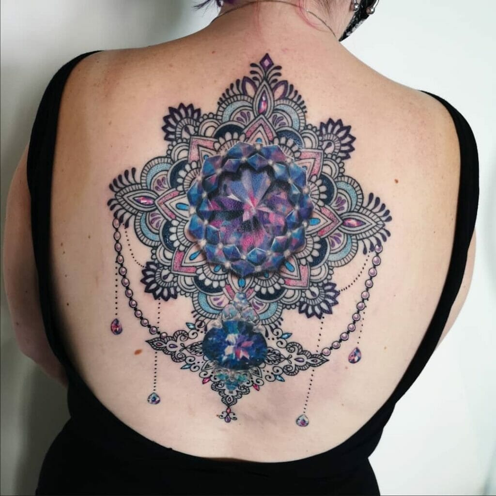 Back Gem Mandala Tattoo Design