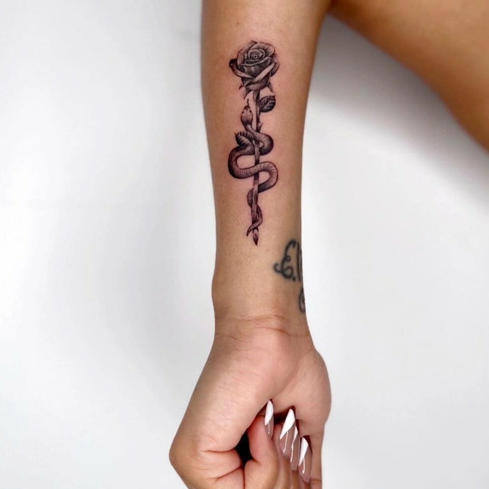 Beautiful Small Rose Tattoo On Forearm Ideas