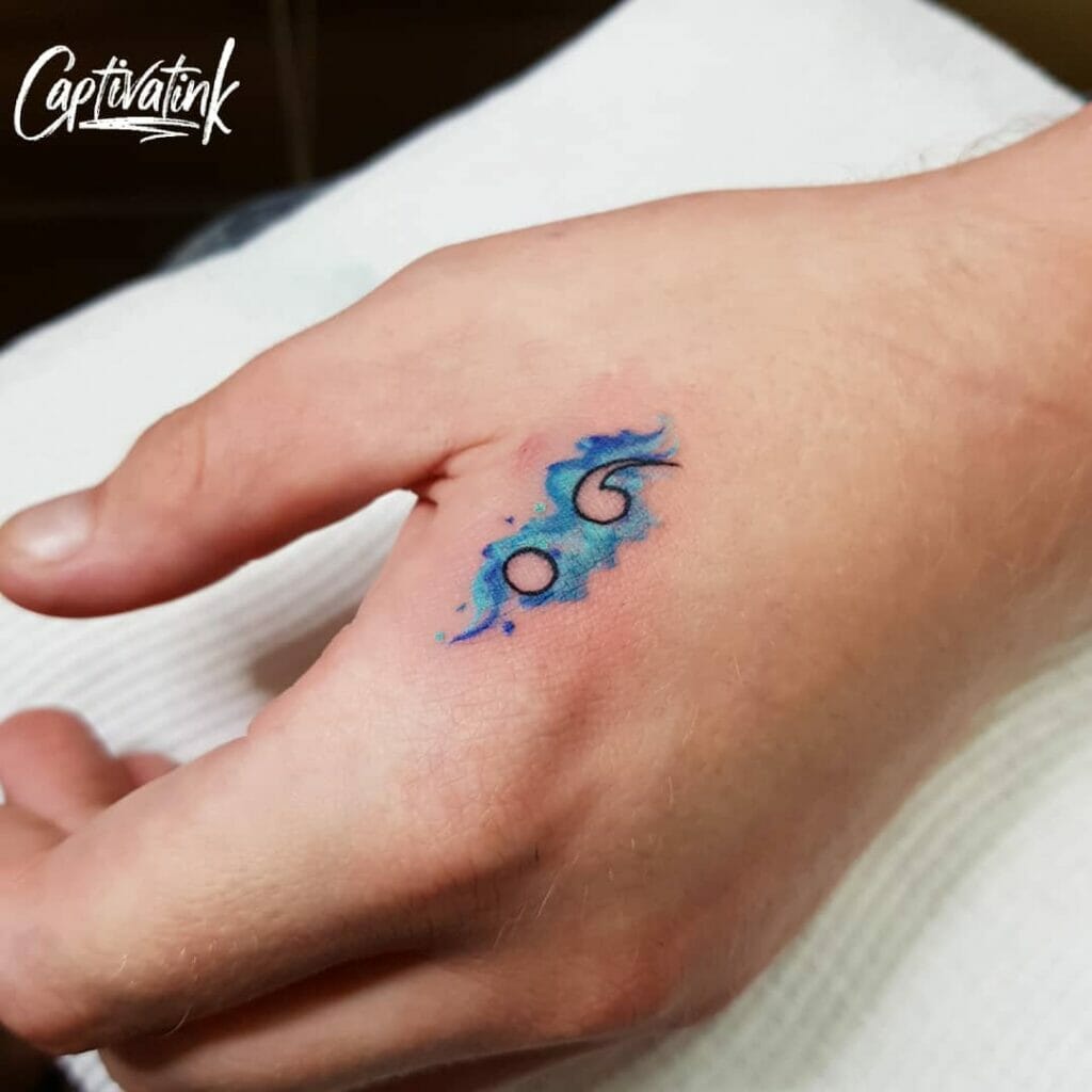 Blue Semicolon tattoo