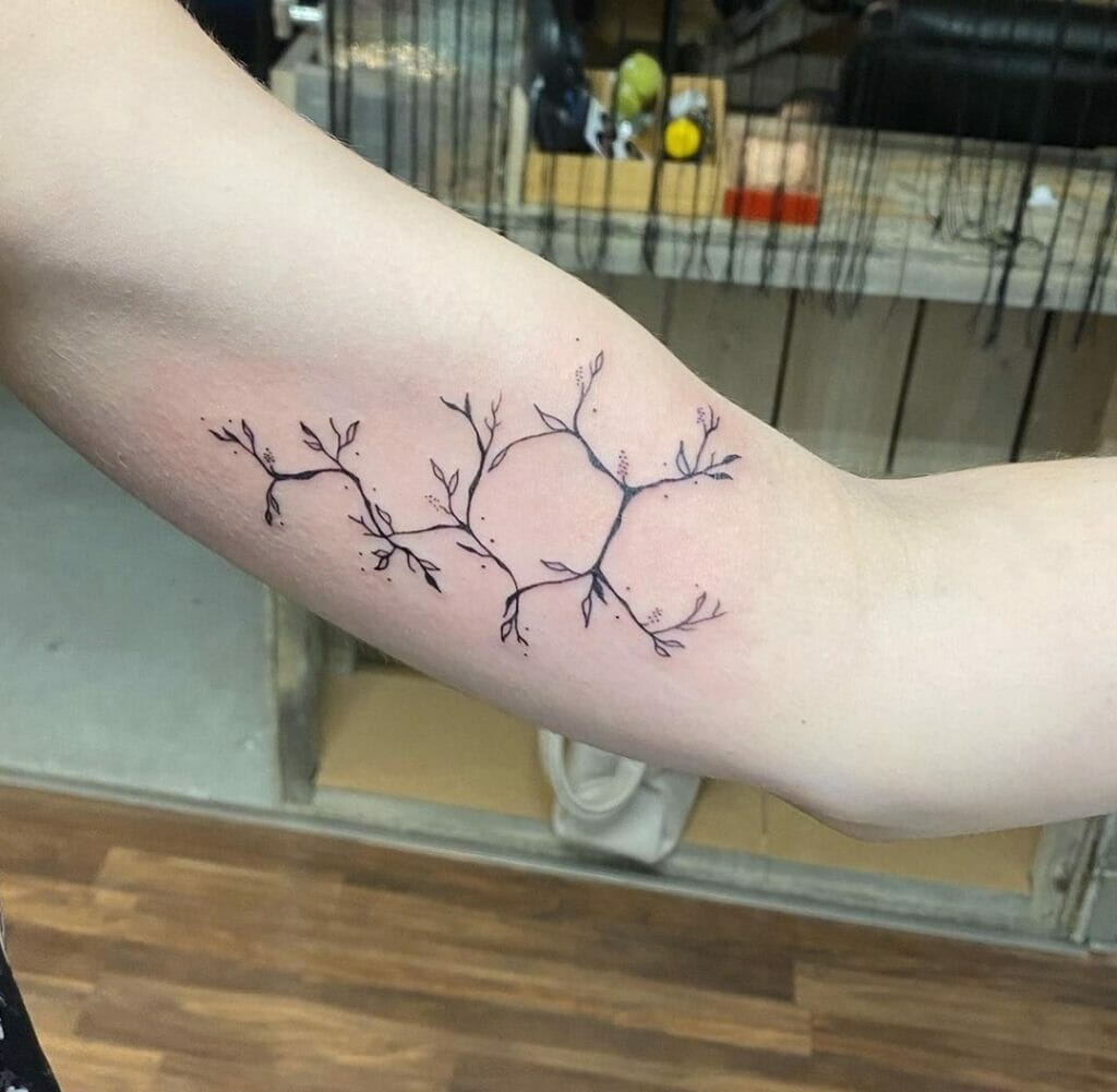 Branches And Leaves Dopamine Molecule Tattoo