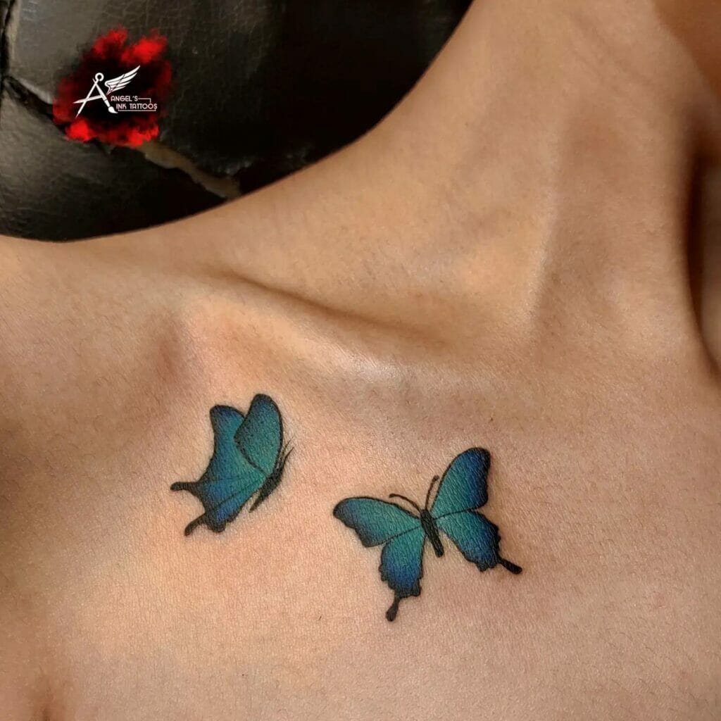 Butterfly Floral Design Tattoos
