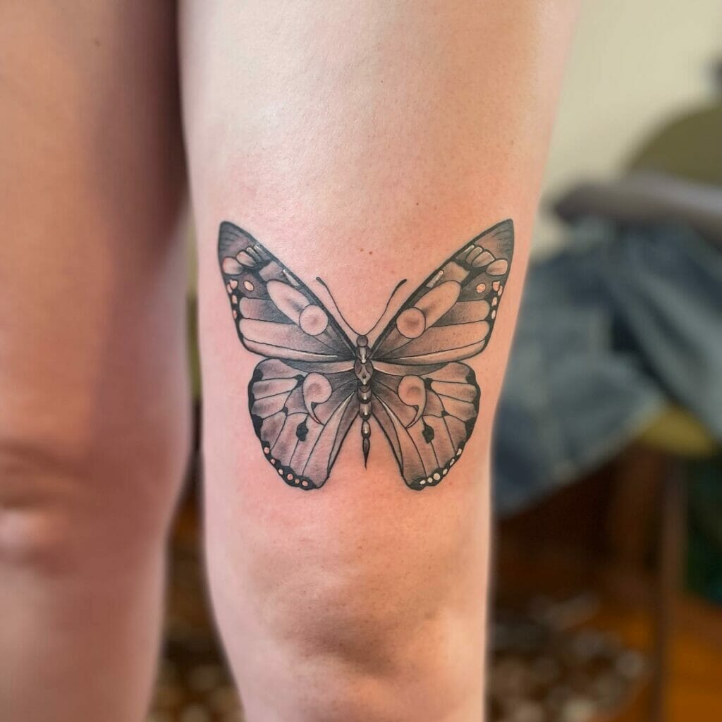 Butterfly Semi Colon Tattoo