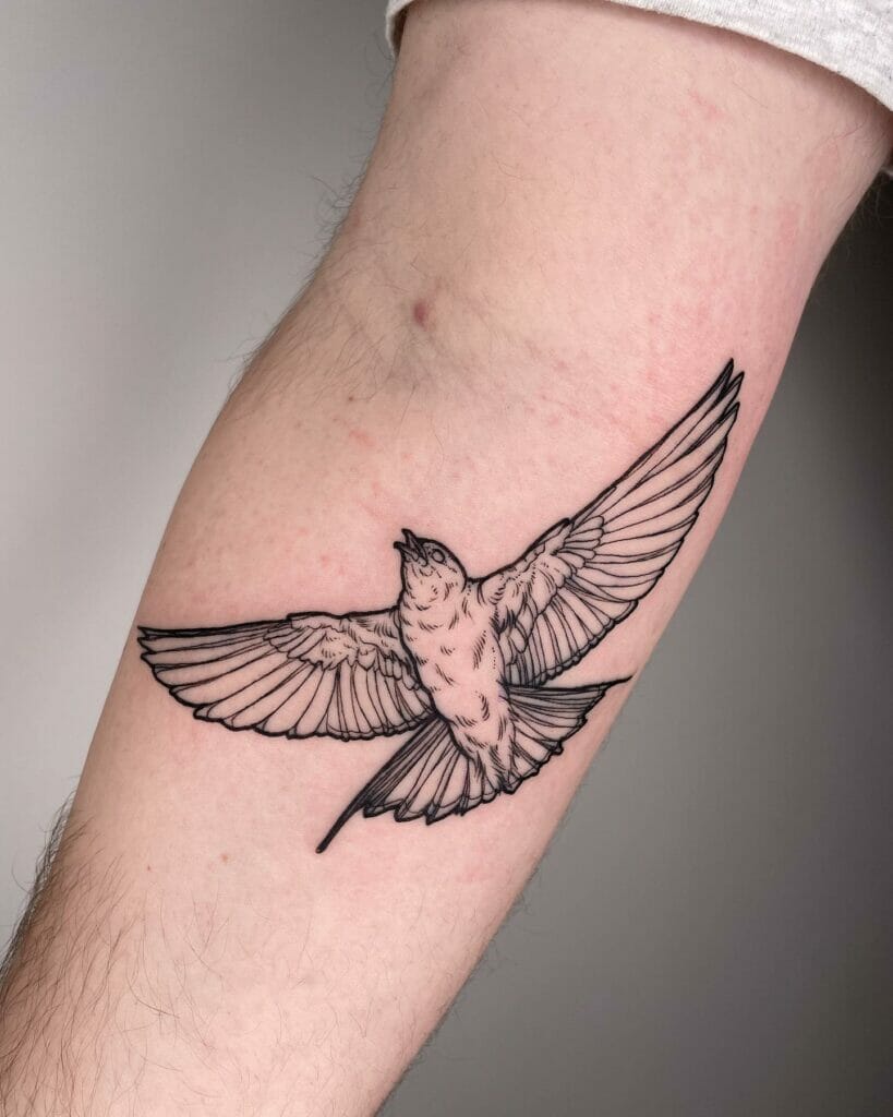 Contemporary Bird Tattoo