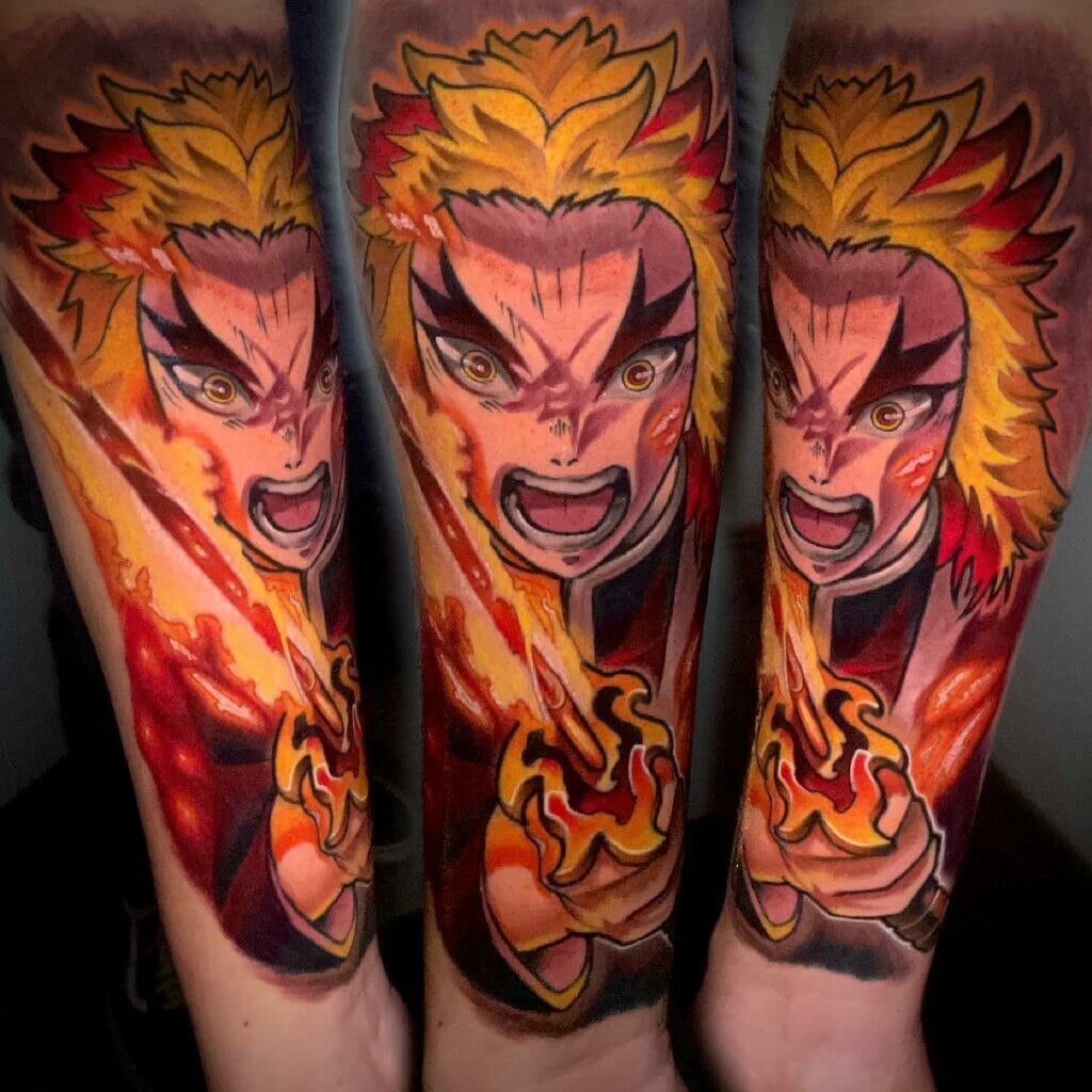 Cool Rengoku Demon Slayer Tattoo